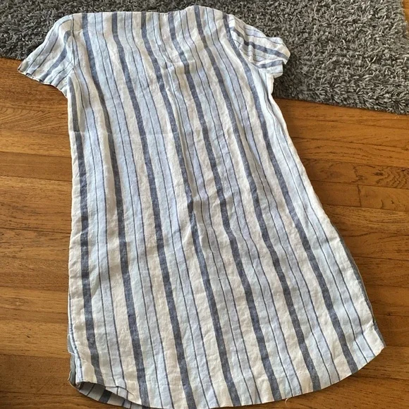 Madewell Linen Side-Button Striped Easy Dress Size XXS - Picture 13 of 16